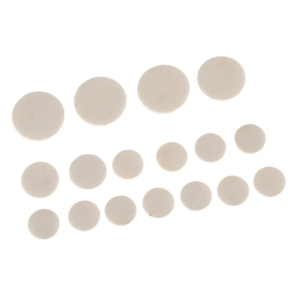 17 Pieces Clarinet Key Cushion Pads Mat for Woodwind Instrument Parts 17/15/12/10mm Diameter
