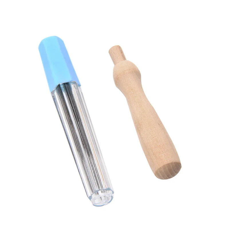 

7PCS Felting Needles Holder Wooden Handle Wool Felting Tools Outfit Slim New
