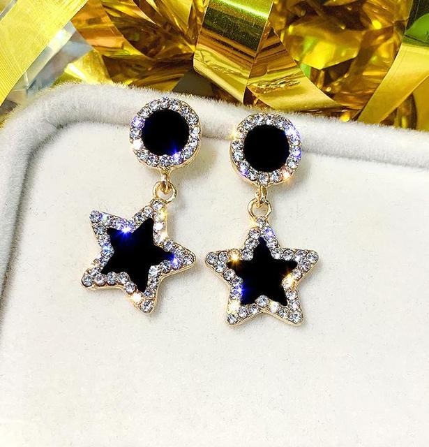 Earring Small Fresh And Simple Earrings Temperament Ladies Rhinestones Circle Women's Earring Jewelry Accessories Oorbellen