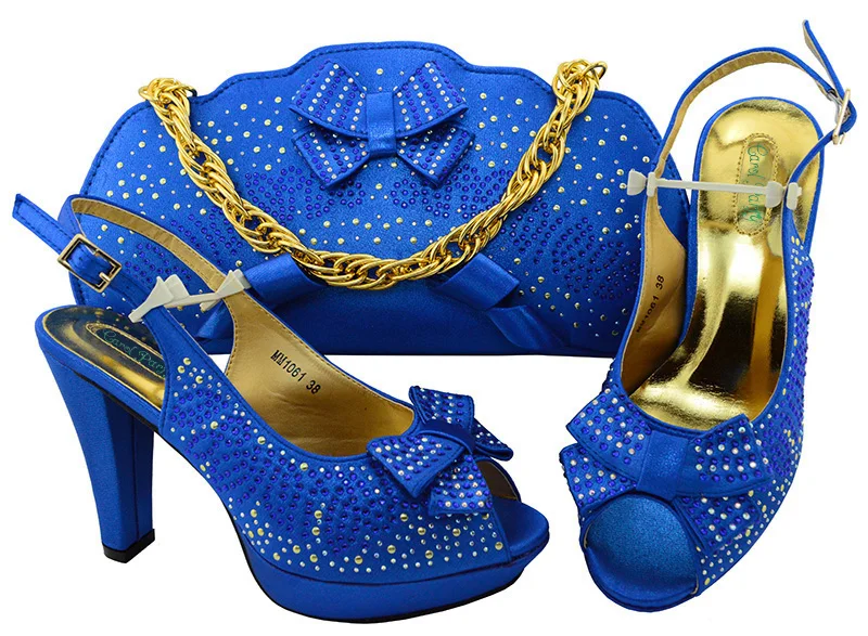 

Italian Design High-quality Shoes With Matching Bag For Wedding Party African Fashion Women Pumps Shoes and Bags MM1061