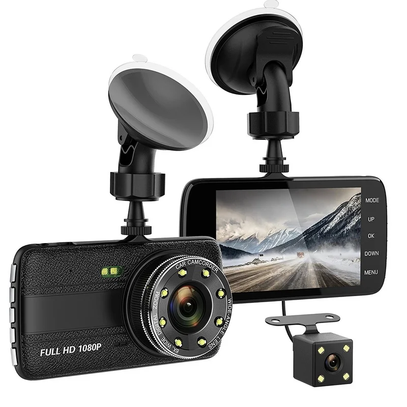 Автомобильный видеорегистратор с двумя объективами 4 дюйма Full HD 1080P