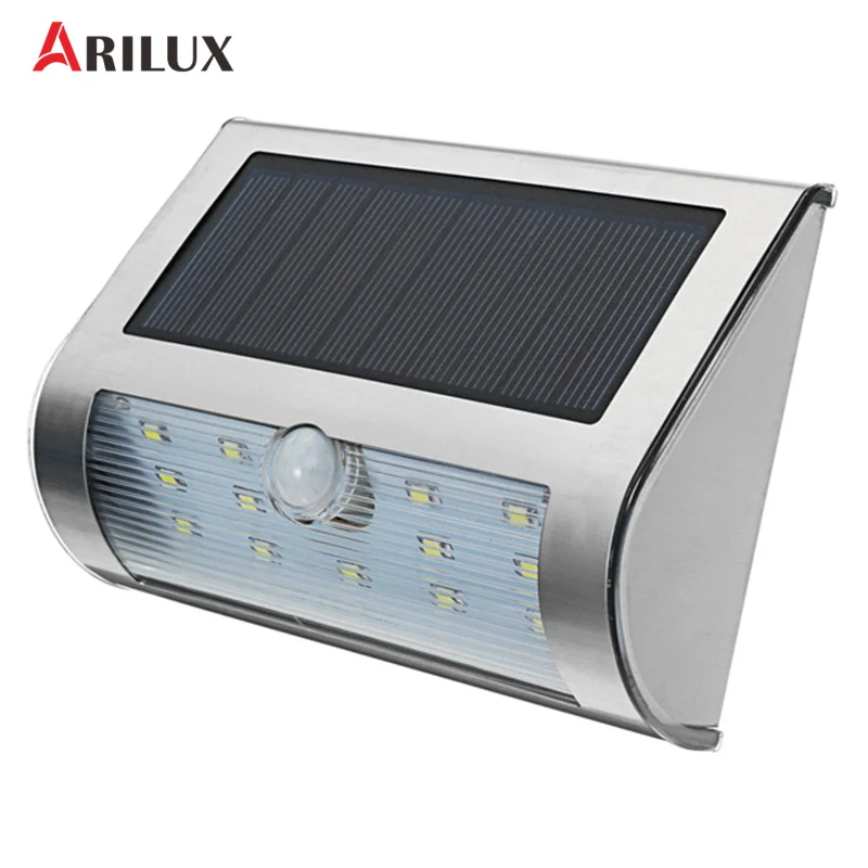 ARILUX Dimming Solar Lamp LED Light PIR Motion Sensor 13Leds Wall Lamp