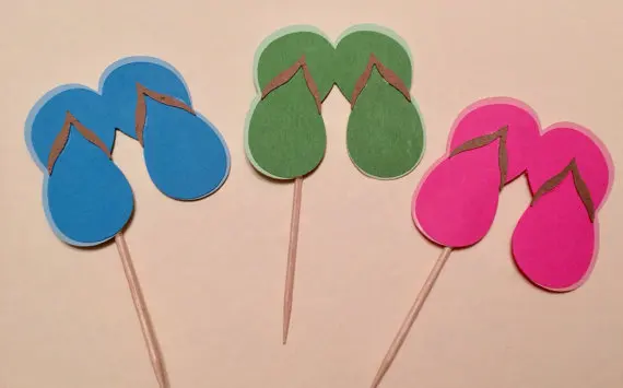 flip flop cupcake toppers