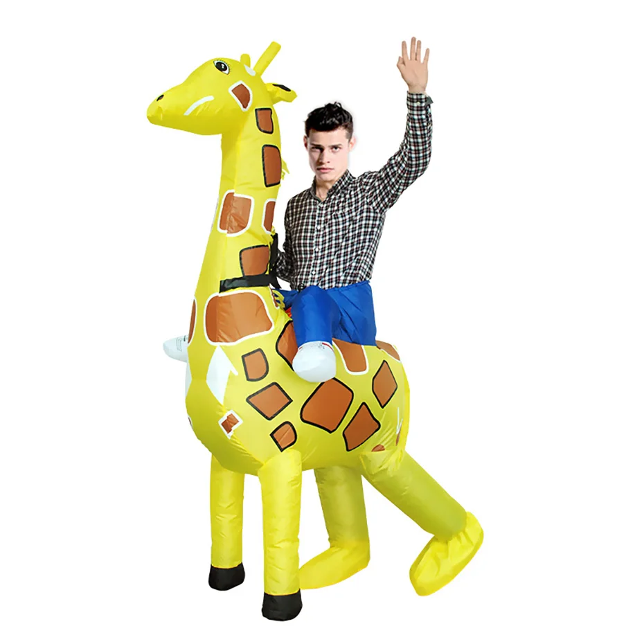 Girafa halloween traje inflável animal para mulheres