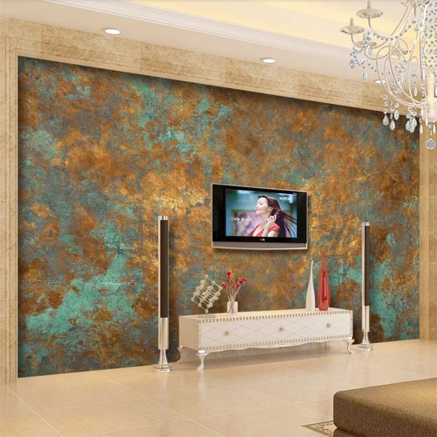 Beibehang-papel de Parede 3d Personalizado para tv Murais de Luxo Europeus Pintura Antiferrugem Vintage