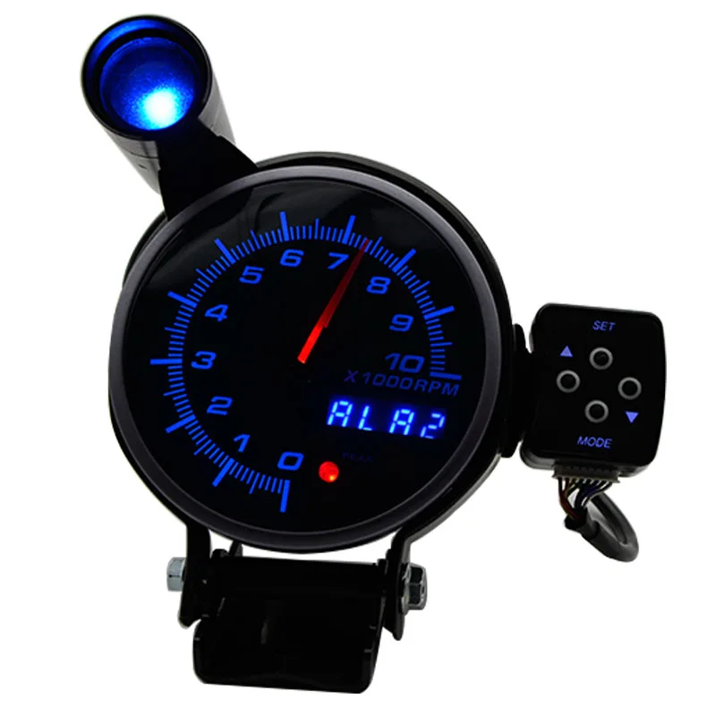 95 мм Тахометр RPM Gauge шаговый двигатель три светодиодных цвета дисплей с