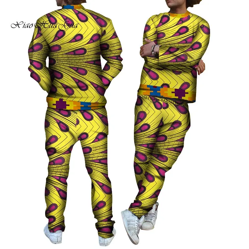 

Traditional African Print Dashiki Men Casual Top Shirts and Trousers Pant Set African Clothing Men Coat and Pant Set WYN718