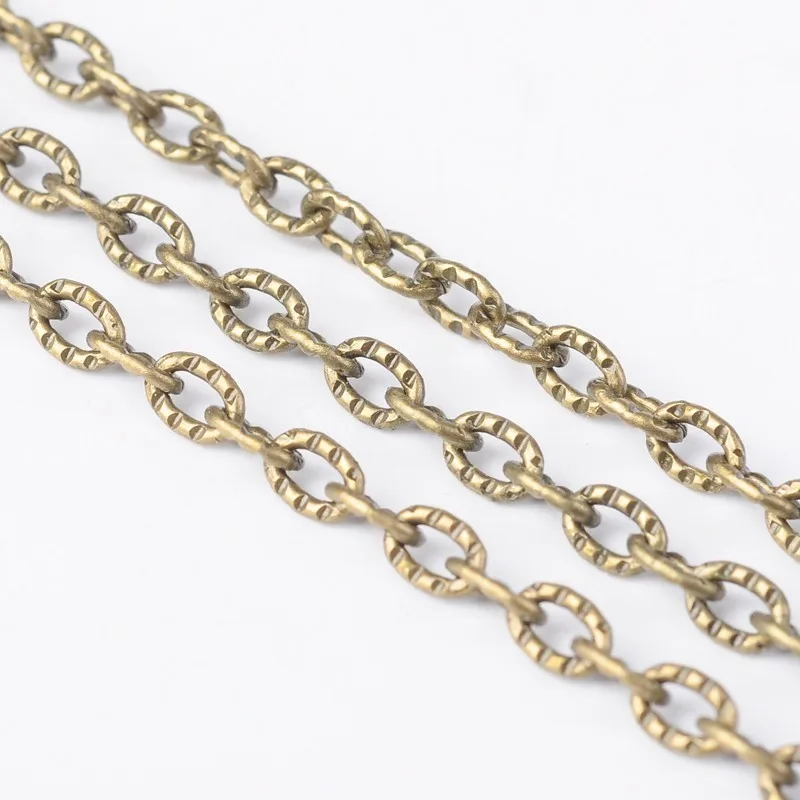 

100m/roll Gold Sliver Iron Cross Chain for jewelry DIY making bracelet necklace Oval Link: 4mm long, 3mm wide, 1mm thick F80