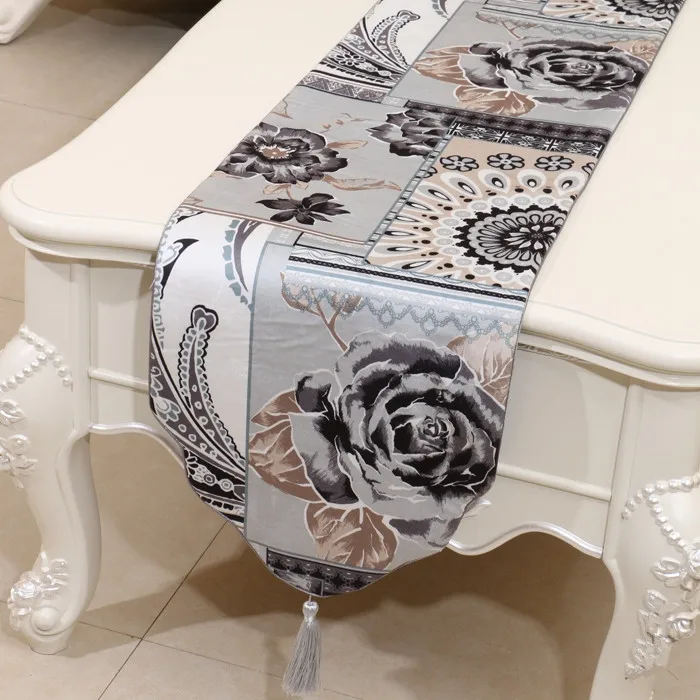 Ethnic Printed Silk Brocade Table Runner High End Chinese style Rectangular Dining Table Protective Mats Tea Table Cloth Ethnic Printed Silk Brocade Table Runner High End Chinese style Rectangular Dining Table Protective Mats Tea Table Cloth