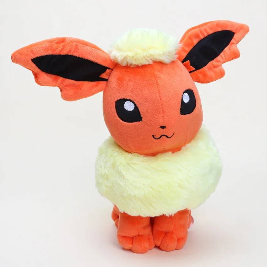 Аниме eevee плюшевые игрушки Espeon Mew Плюшевые Umbreon Jolteon flarion Glaceon Vaporeon Leafeon Umbreon Sylveon Мягкие плюшевые игрушки куклы - Цвет: 30cm orange