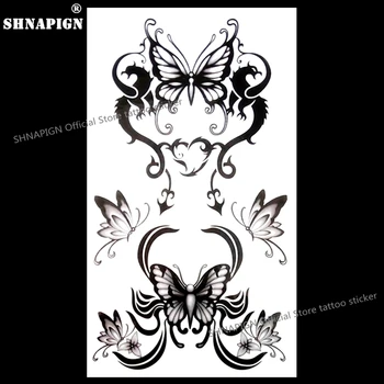 

SHNAPIGN Butterfly Totem Temporary Tattoo Body Art Arm Flash Tattoo Stickers 17*10cm Waterproof Fake Henna Painless Sticker