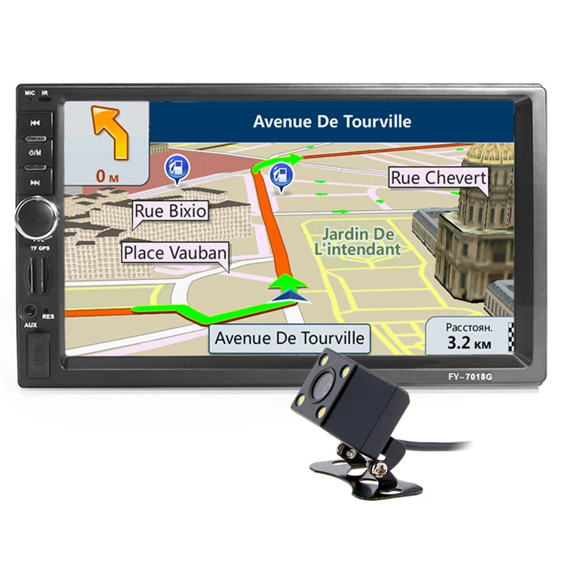 2din Car Multimedia Player GPS Navigation font b Camera b font Map 7 inch HD Touch