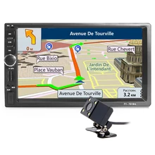 2din автомобильный мультимедийный плеер gps навигации Камера карта 7 дюймов HD Сенсорный экран Bluetooth AUX Авторадио MP3 MP5 видео стерео радио