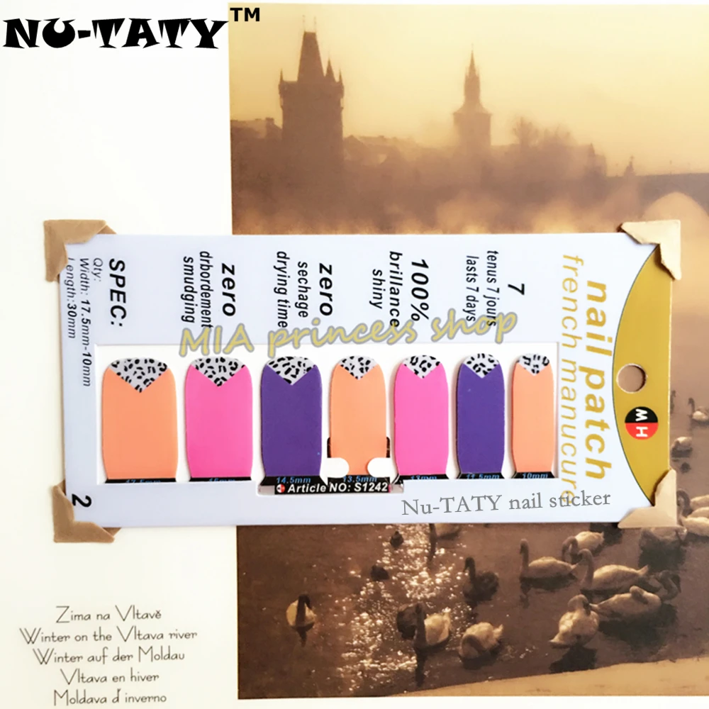 

Nu-TATY Yellow & Pink Dalmatians Nail Sticker Waterproof Nail Decal Sticker Gel Polish French Manicure Patch Makeup Tools