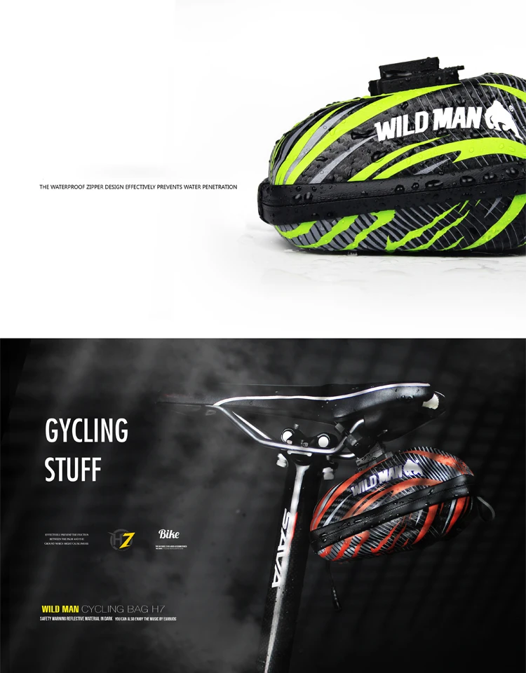 Top WILD MAN Outdoor MTB Road Bike Bag Waterproof Wear-resistent Bicycle Bag Front Frame Cellphone Bag Cushion Seat Tools Bag 12