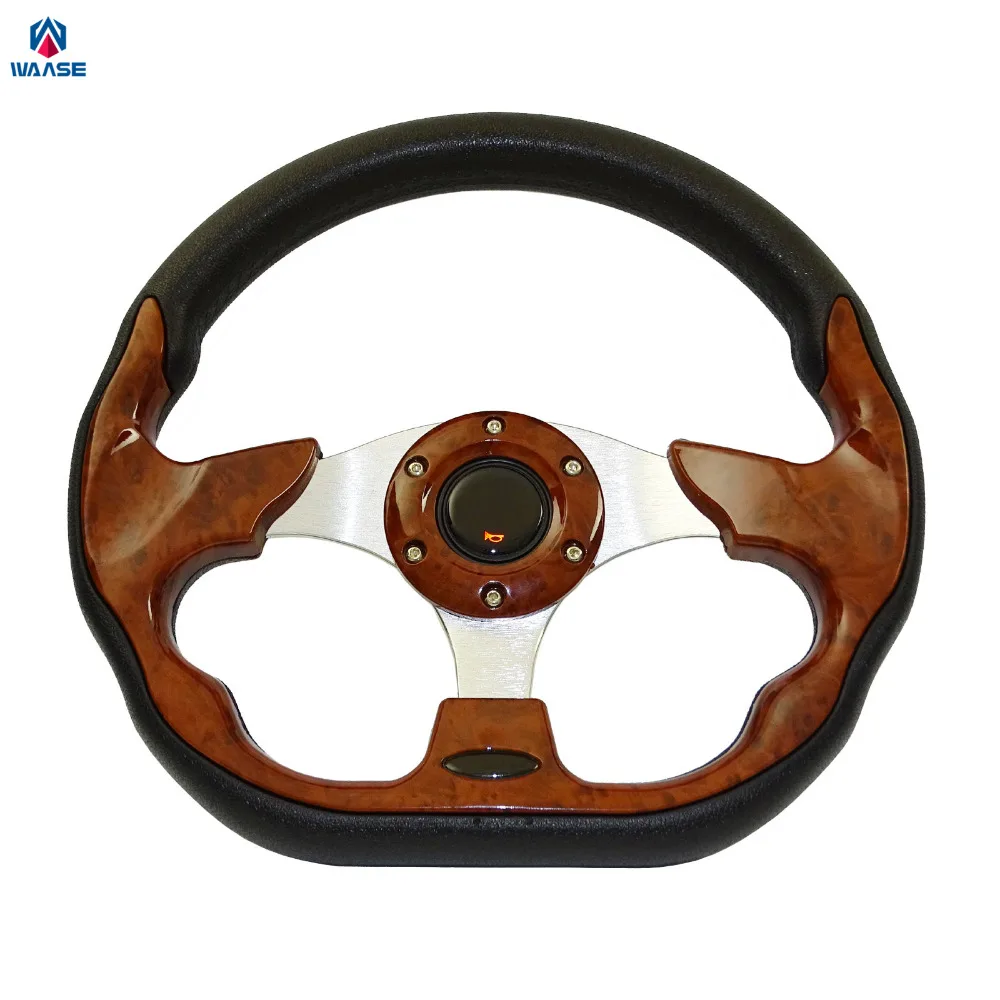 

Sale Universal 320mm PU Leather Racing Sports Auto Car Steering Wheel with Horn Button 12.5 inches Wooden