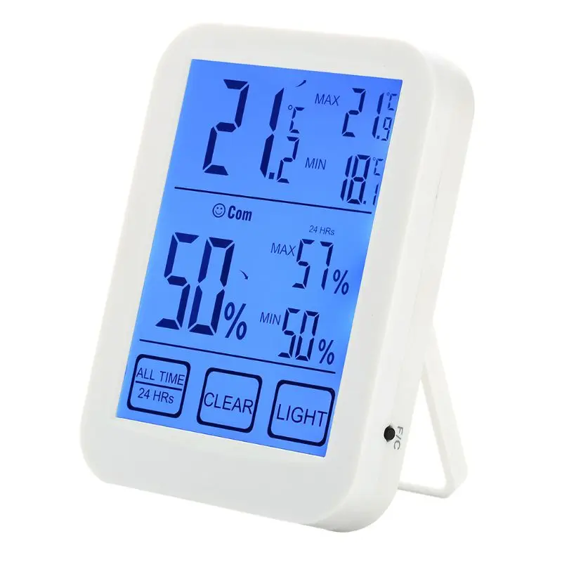 

Digital Thermometer Hygrometer Indoor Humidity Monitor and Temperature Gauge for Humidor Meter with Touchscreen Backlight LCD Di