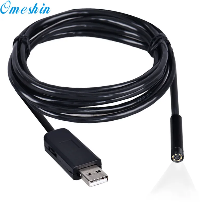 

Hot 7mm Lens USB Cable Mini Rigid Inspection Camera Snake Tube 6LED Waterproof Endoscope Borescope Snake Inspection Camera Dec15