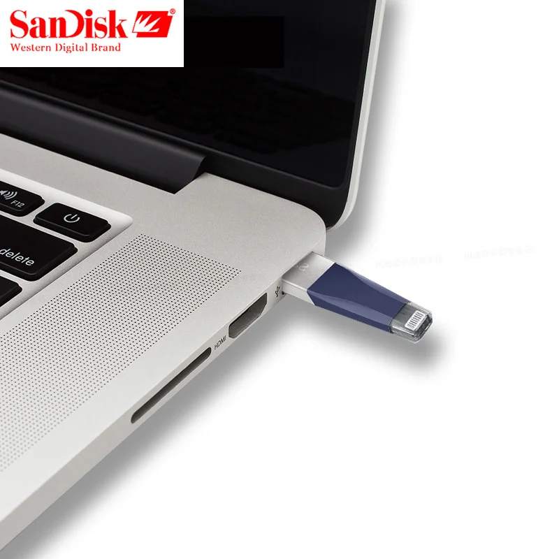 SanDisk OTG USB флеш накопитель 64 Гб 128 ГБ для iphone ipad ipod PC Dual PENDRIVE 32 iXpand 3 0 Флешка U диск
