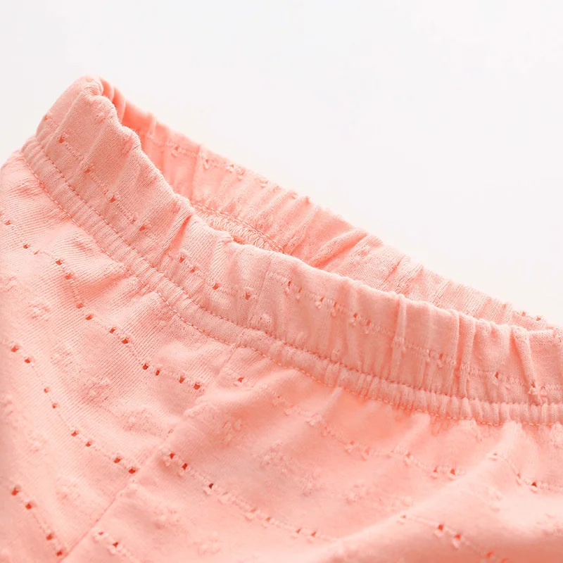 Girls Pants Kids Pants Girls Trousers Summer 2-10 Years Kids Child Cotton Soild Color Hollow Out Calf Length Short Capri Girls Leggings