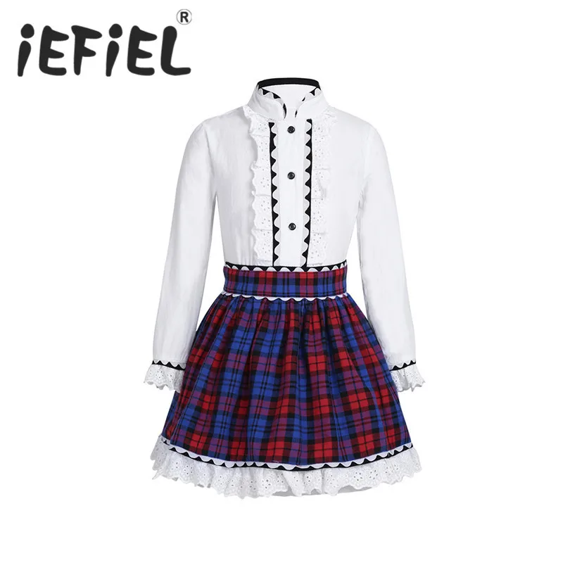 Download iEFiEL Children Kids Girls Outfit Long Sleeves Mock Neck ...
