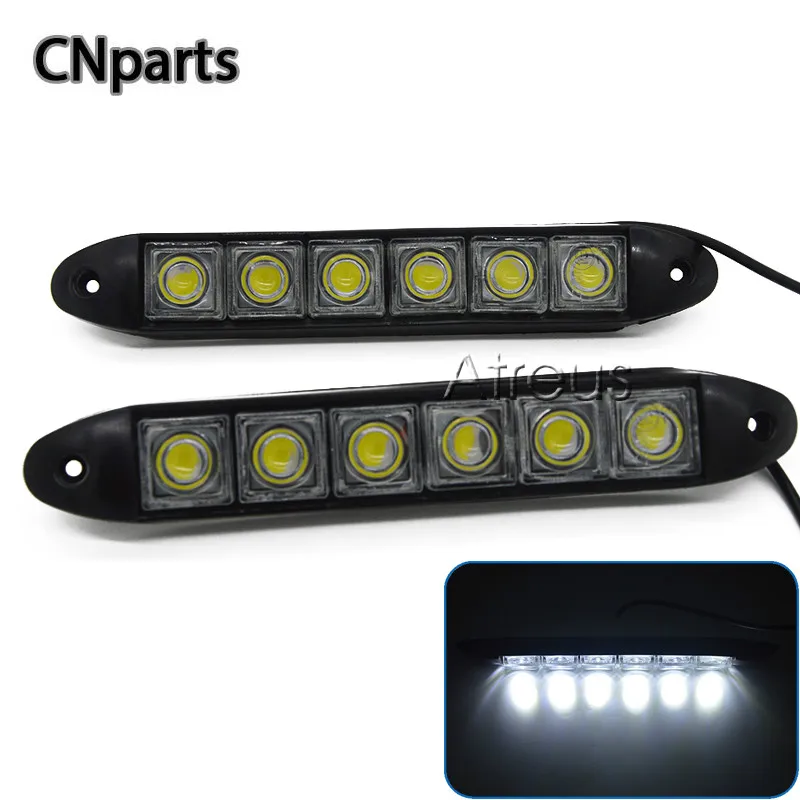 

CNparts 1Pair Car LED Daytime Running Light 6 LED DRL fog lamp For Hyundai Creta Tucson BMW X5 E53 VW Golf 4 7 5 Tiguan Kia Rio