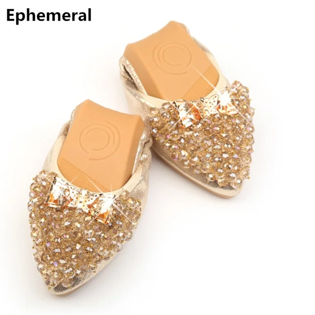 rhinestone crystal shoes for women ballerina flats pointed toe gold women s size 12 shoes