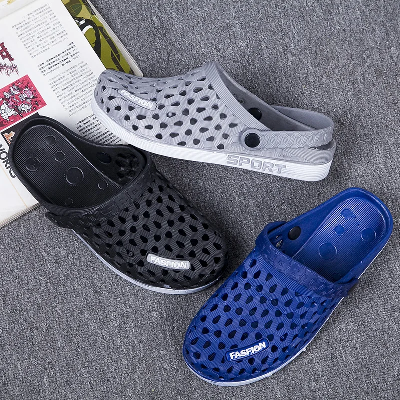 New Breath Mens Sandals Shoes Slip-on Sandals Men Summer Outdoor Beach Sandals Casual Slippers Croks Sandalias Croc Clogs Men