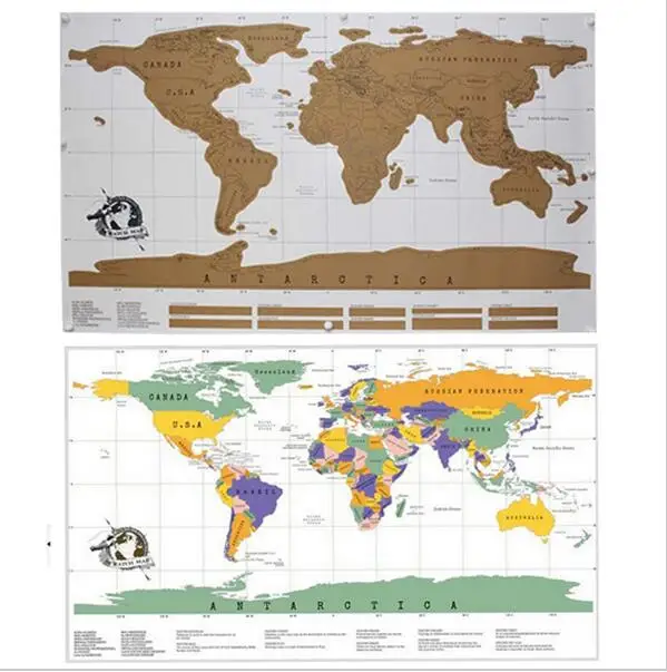 Путешествия Скретч Карта персонализированные Карта мира плакат карта путешественника запись/Ретро дизайн бумага Новинка подарок 88*52 см