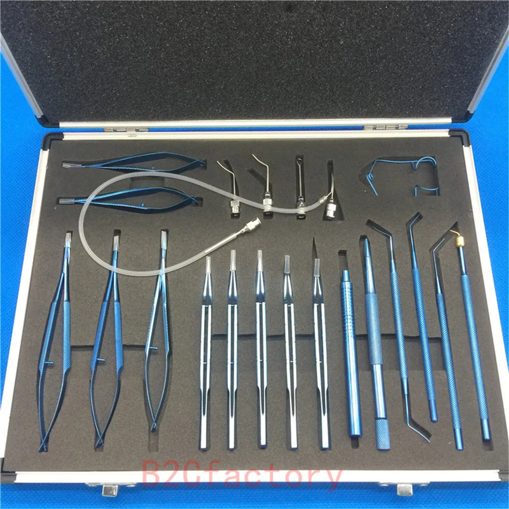 

New 21PCS Titanium Cataract Set Eye Ophthalmic Surgical Instruments