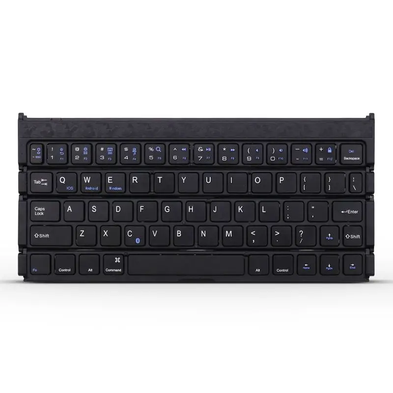 

Folding Keyboard, Portable Ultra-thin Wireless BT Keyboard Aluminum Alloy with Kickstand Universal for iPhone / iPad / Windows