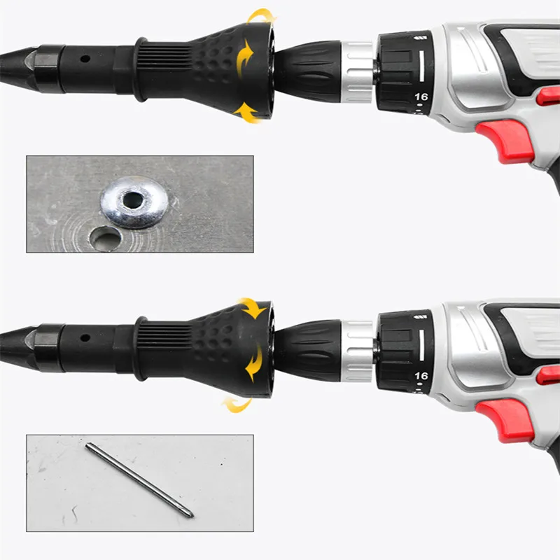 Электрическая Заклепка гайка пистолет клепки инструмент беспроводные клепки Дрель адаптер вставка гайка инструмент электрические маникюрные сверла аксессуары