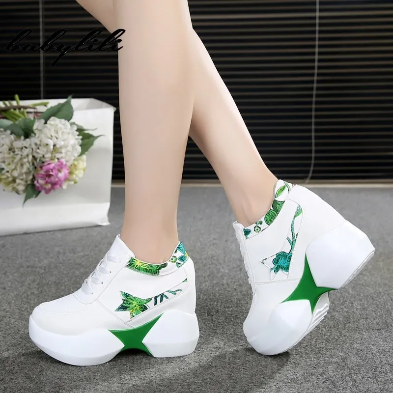 

Women's Sports Shoes 2019 Fashion Breathable High-heeled Shoes Women's Leisure Shoes Vulcanized Women's Platform Shoes