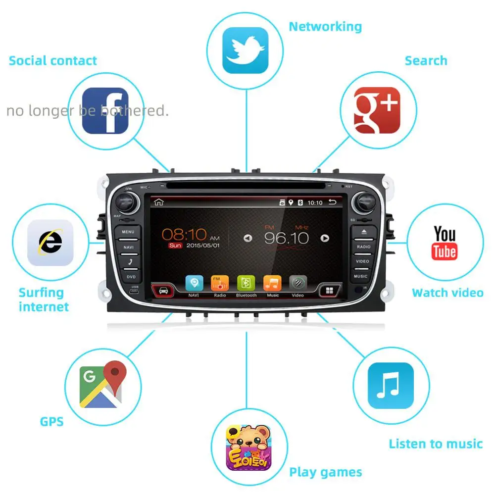 Sale Bosion Android 9.0 Car Multimedia Player GPS 2 Din Octa Core car dvd for FORD/Focus/S-MAX/Mondeo/C-MAX/Galaxy wifi car radio GPS 5