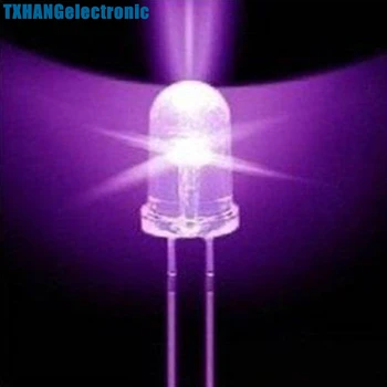 

50PCS F5 5mm Round Ultra Violet LED UV Light 390-395nm Purple Lamp