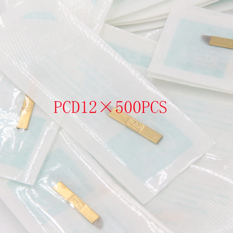

500 pcs Lamina Tebori 12 pin PCD Needle 12 Microblading Blade Permanent Makeup Eyebrow Tattoo Needles Supplies