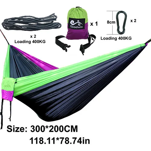 Двойной удобные парашют ткань гамак 300 кг супер несущая - Цвет: 10