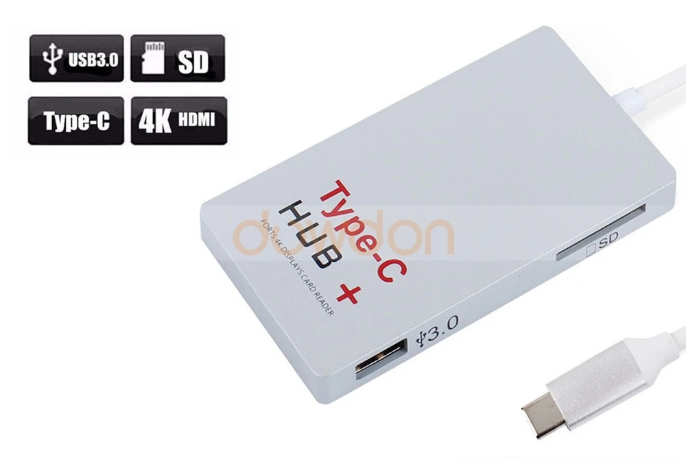 Clearance 10pcs/lot 6 Ports USB 3.1 Type c HUB SD Card Reader U-Disk SD Card Reader 4K HDMI Type C Charger for Macbook Pro 2