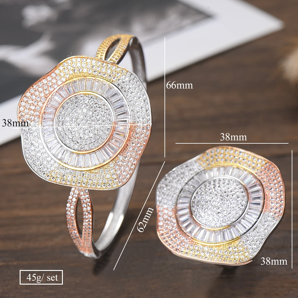 GODKI Luxury Disco Ball African Bangle Ring Set Fashion Jewelry Sets For Women Wedding Engagement brincos para as mulheres 2018