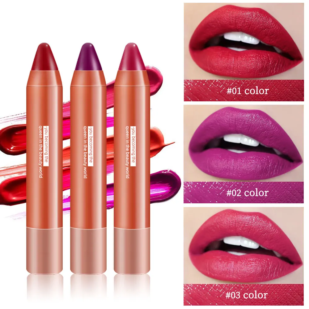 

Professional Red Tube Matte Lipstick Nude Batom Long-Lasting Easy to Wear Matt Lip Stick Waterproof Lips Makeup 6 Color