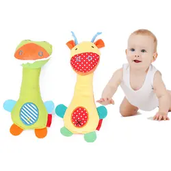 Для малышей игрушки-погремушки крокодил Жираф Модель Плюшевые Игрушки для маленьких мальчиков и девочек Обучающие BB погремушки висит