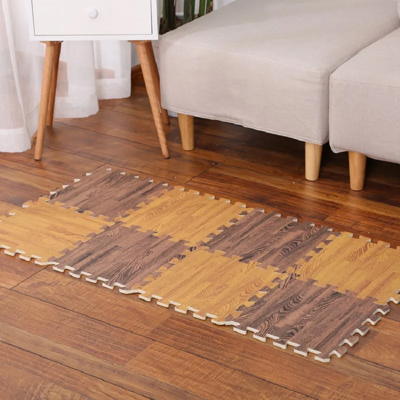 Имитация древесины EVA пены коврик для спальни 30*30 см детский ползающий коврик Толстый 12 мм ковер нескользящий коврик для йоги комбинированный коврик
