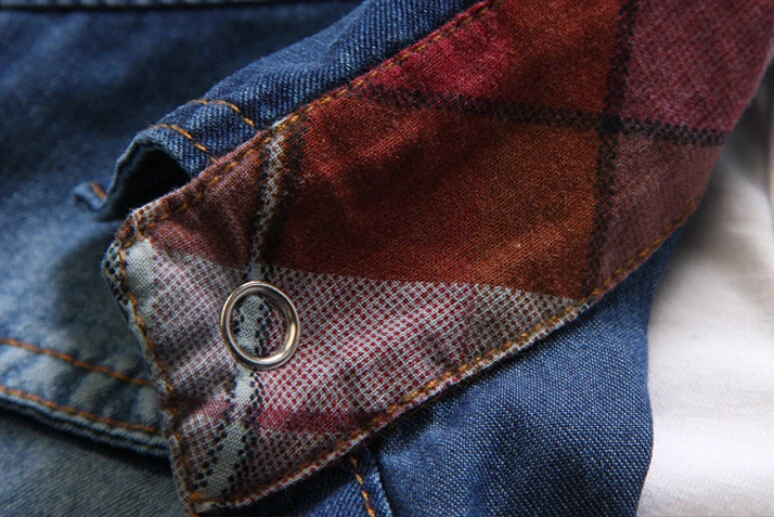 Брендовые мужские джинсовые рубашки размера плюс, хлопковые ковбойские рубашки с коротким рукавом, мужские рубашки в стиле пэчворк