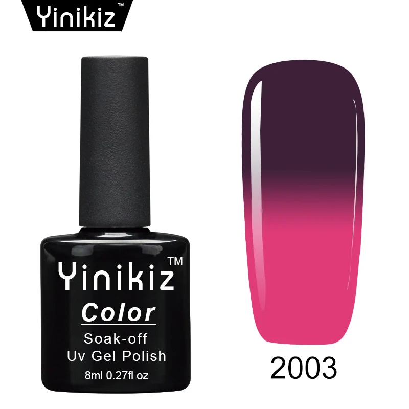 Yinikiz 8 мл телесный розовый изменение температуры 25 Блеск Цвет УФ набор гель-лаков для ногтей сохраняющая тепло, термо-настроение цвет лак подарок - Цвет: 2003