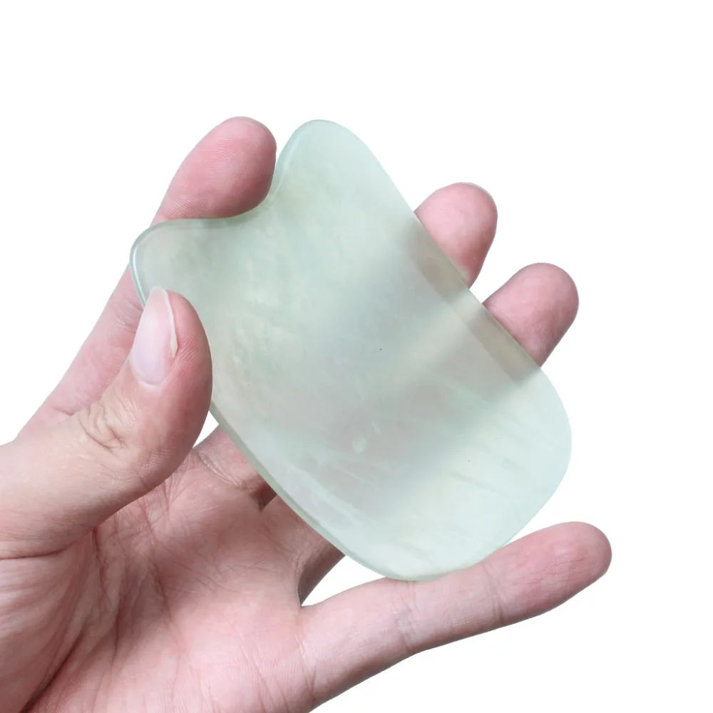 Natural Hand Made Jade Gua Sha Board Scraping Body Massage Guasha Tool Best for Graston Acupuncture Therapy Trigger Point Treatment Skin Renewal (5)