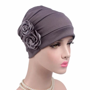 

Unique Cotton design Flower Hair Loss Head Scarf Wrap women's hat Muslim Stretch Turban Hat bonnet femme balaclava bonnet femme