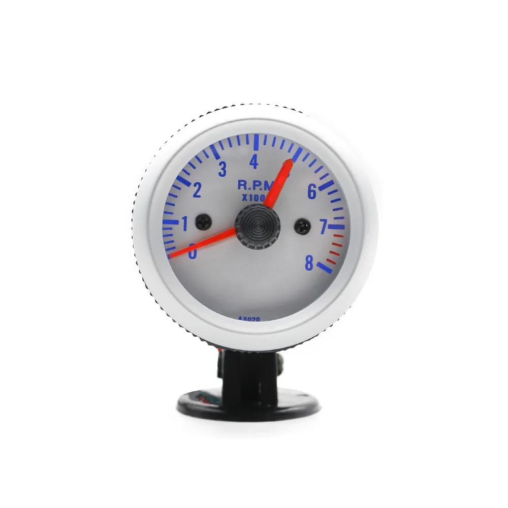 

YOMI 2"52mm 12V Auto Car Tachometer RPM Gauge 0~8000 RPM Meter Fit 4 6 8 Cylinder White LED Auto Car Gauge Meter Gauge Pod