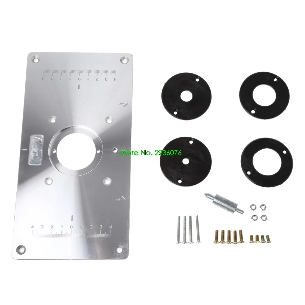 2018 New Aluminum Router Table Insert Plate w/ 4 Rings Screws For Woodworking Benches Drop Shipping Support 2018 New Aluminum Router Table Insert Plate w/ 4 Rings Screws For Woodworking Benches Drop Shipping Support