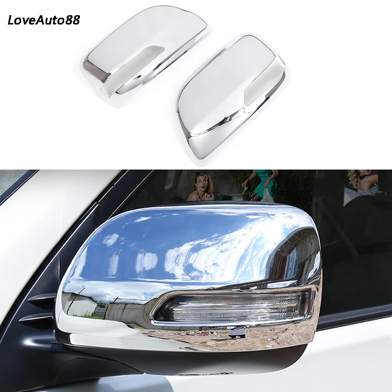 

Car Side Mirror Caps Cover Car rear view Rearview Side Glass Mirror Cover Trim Frame For Toyota prado 120 fj150 land cruiser