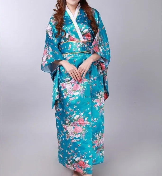 Винтажное японское женское атласное кимоно Yukata Haori с Obi вечернее платье костюм